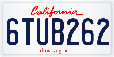 CA license plate 6TUB262