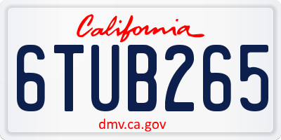 CA license plate 6TUB265