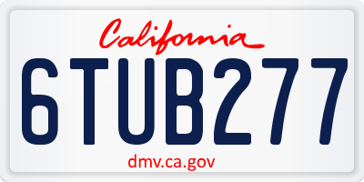 CA license plate 6TUB277