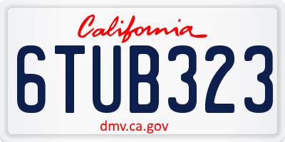CA license plate 6TUB323