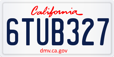 CA license plate 6TUB327