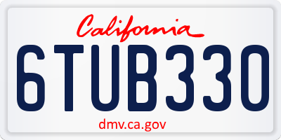 CA license plate 6TUB330