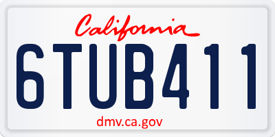 CA license plate 6TUB411