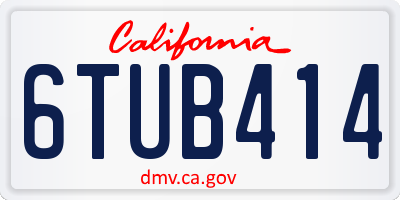 CA license plate 6TUB414