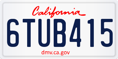 CA license plate 6TUB415