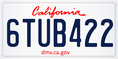 CA license plate 6TUB422