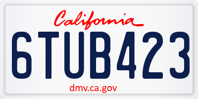 CA license plate 6TUB423