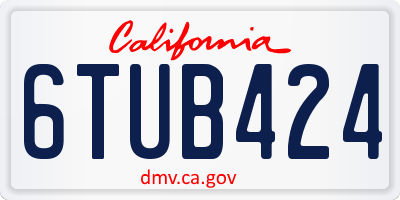 CA license plate 6TUB424