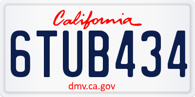 CA license plate 6TUB434