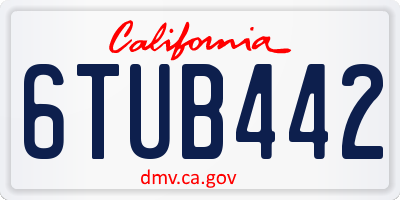 CA license plate 6TUB442