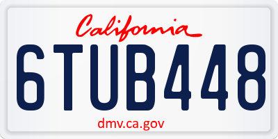 CA license plate 6TUB448