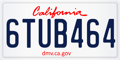 CA license plate 6TUB464