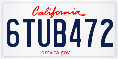 CA license plate 6TUB472