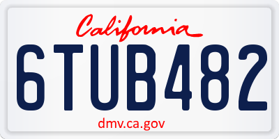 CA license plate 6TUB482