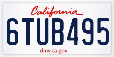 CA license plate 6TUB495