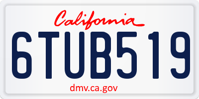 CA license plate 6TUB519