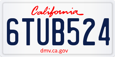 CA license plate 6TUB524