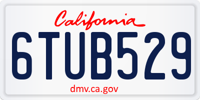 CA license plate 6TUB529