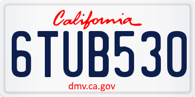 CA license plate 6TUB530