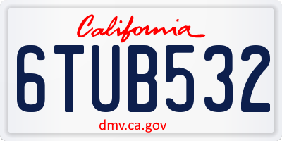 CA license plate 6TUB532