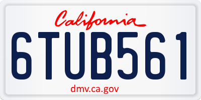 CA license plate 6TUB561
