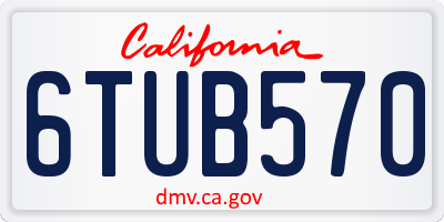 CA license plate 6TUB570