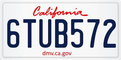 CA license plate 6TUB572