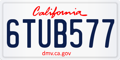 CA license plate 6TUB577