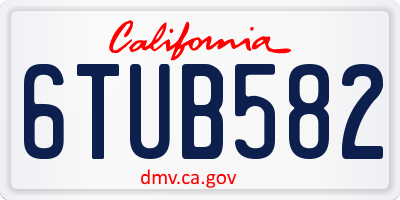 CA license plate 6TUB582