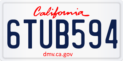 CA license plate 6TUB594