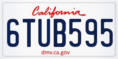 CA license plate 6TUB595