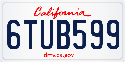 CA license plate 6TUB599
