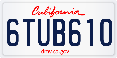 CA license plate 6TUB610