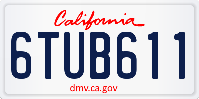 CA license plate 6TUB611