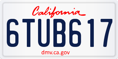 CA license plate 6TUB617