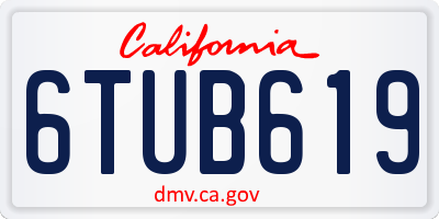 CA license plate 6TUB619