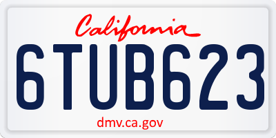 CA license plate 6TUB623
