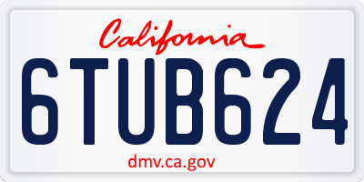 CA license plate 6TUB624