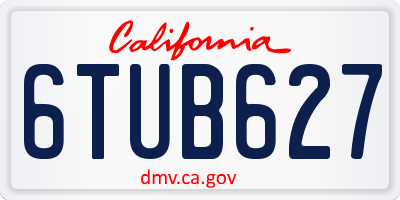 CA license plate 6TUB627