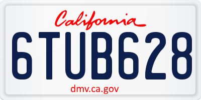 CA license plate 6TUB628