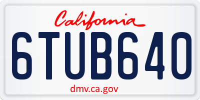 CA license plate 6TUB640