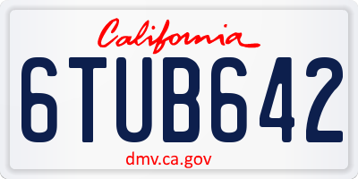 CA license plate 6TUB642