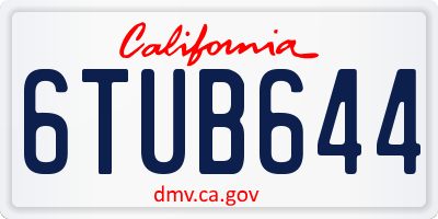 CA license plate 6TUB644
