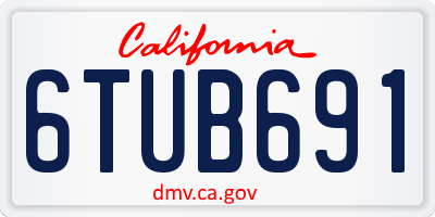 CA license plate 6TUB691