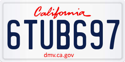 CA license plate 6TUB697