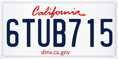 CA license plate 6TUB715