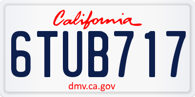 CA license plate 6TUB717