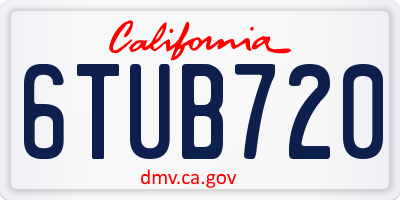 CA license plate 6TUB720