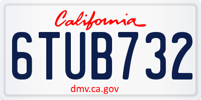 CA license plate 6TUB732