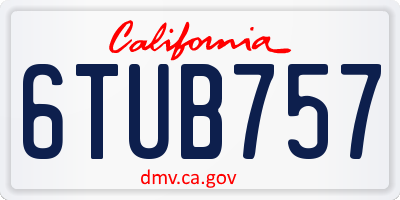 CA license plate 6TUB757